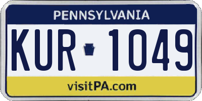 PA license plate KUR1049