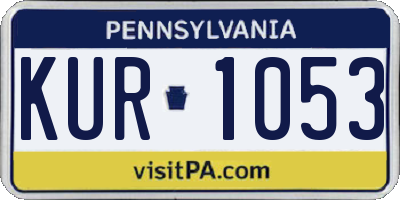 PA license plate KUR1053