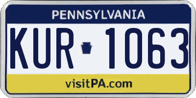 PA license plate KUR1063