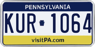 PA license plate KUR1064