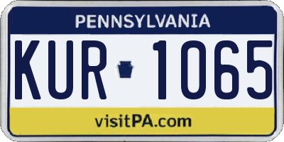 PA license plate KUR1065
