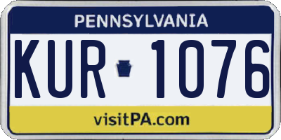 PA license plate KUR1076