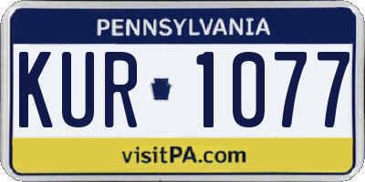 PA license plate KUR1077