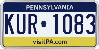 PA license plate KUR1083