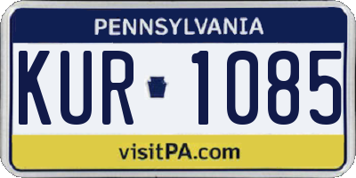 PA license plate KUR1085