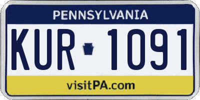 PA license plate KUR1091