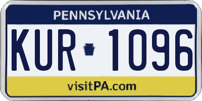PA license plate KUR1096