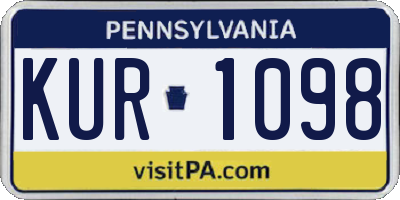 PA license plate KUR1098