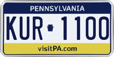 PA license plate KUR1100