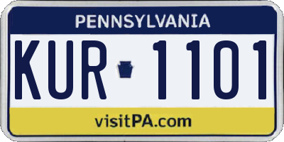 PA license plate KUR1101