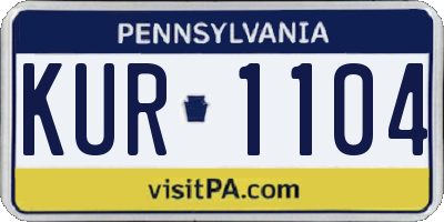 PA license plate KUR1104