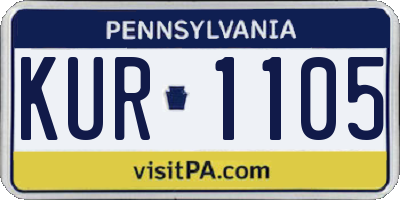 PA license plate KUR1105