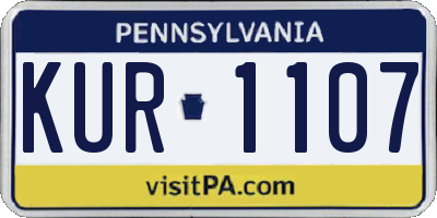 PA license plate KUR1107
