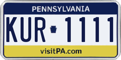 PA license plate KUR1111