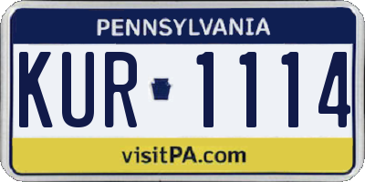 PA license plate KUR1114