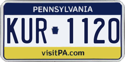 PA license plate KUR1120