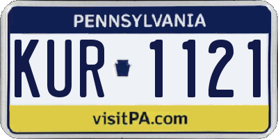 PA license plate KUR1121
