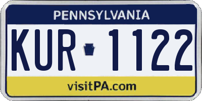 PA license plate KUR1122