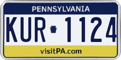PA license plate KUR1124