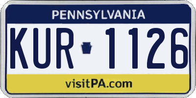 PA license plate KUR1126