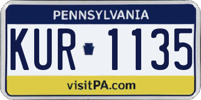 PA license plate KUR1135