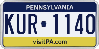 PA license plate KUR1140
