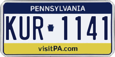 PA license plate KUR1141