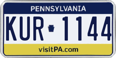 PA license plate KUR1144