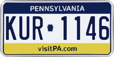 PA license plate KUR1146
