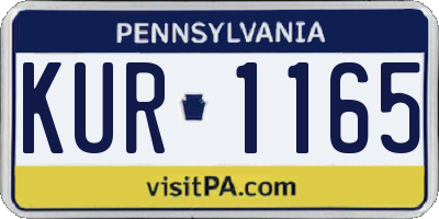 PA license plate KUR1165