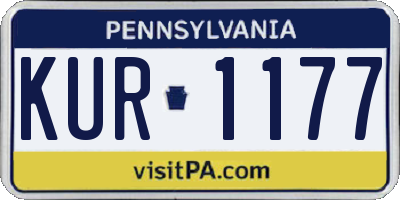 PA license plate KUR1177