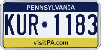 PA license plate KUR1183