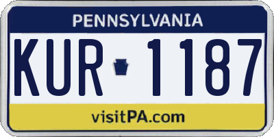 PA license plate KUR1187