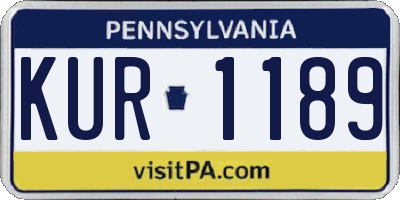 PA license plate KUR1189