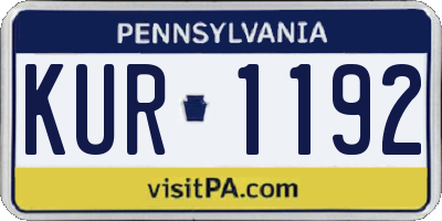 PA license plate KUR1192