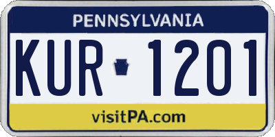 PA license plate KUR1201