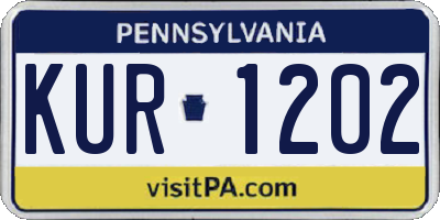 PA license plate KUR1202