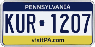 PA license plate KUR1207
