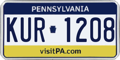 PA license plate KUR1208