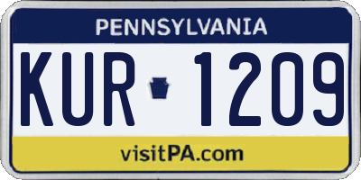 PA license plate KUR1209