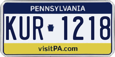 PA license plate KUR1218