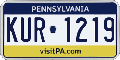 PA license plate KUR1219