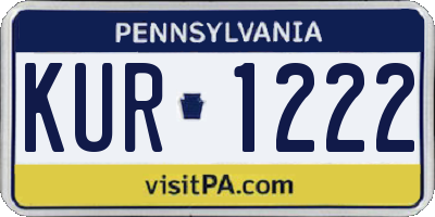 PA license plate KUR1222