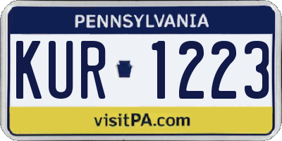 PA license plate KUR1223