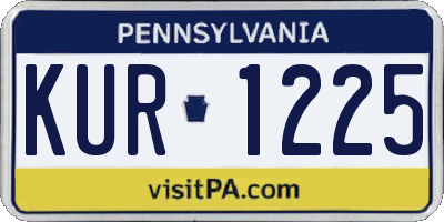 PA license plate KUR1225