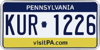 PA license plate KUR1226