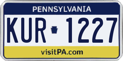 PA license plate KUR1227