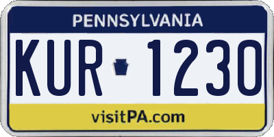 PA license plate KUR1230