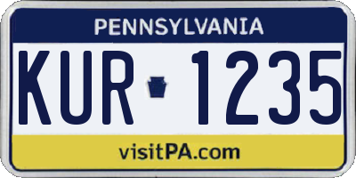 PA license plate KUR1235