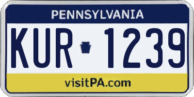 PA license plate KUR1239